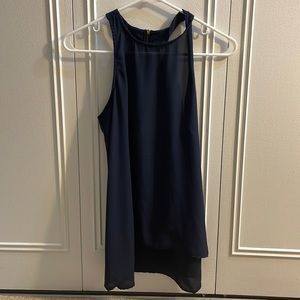 Navy blue sheer tank top size small